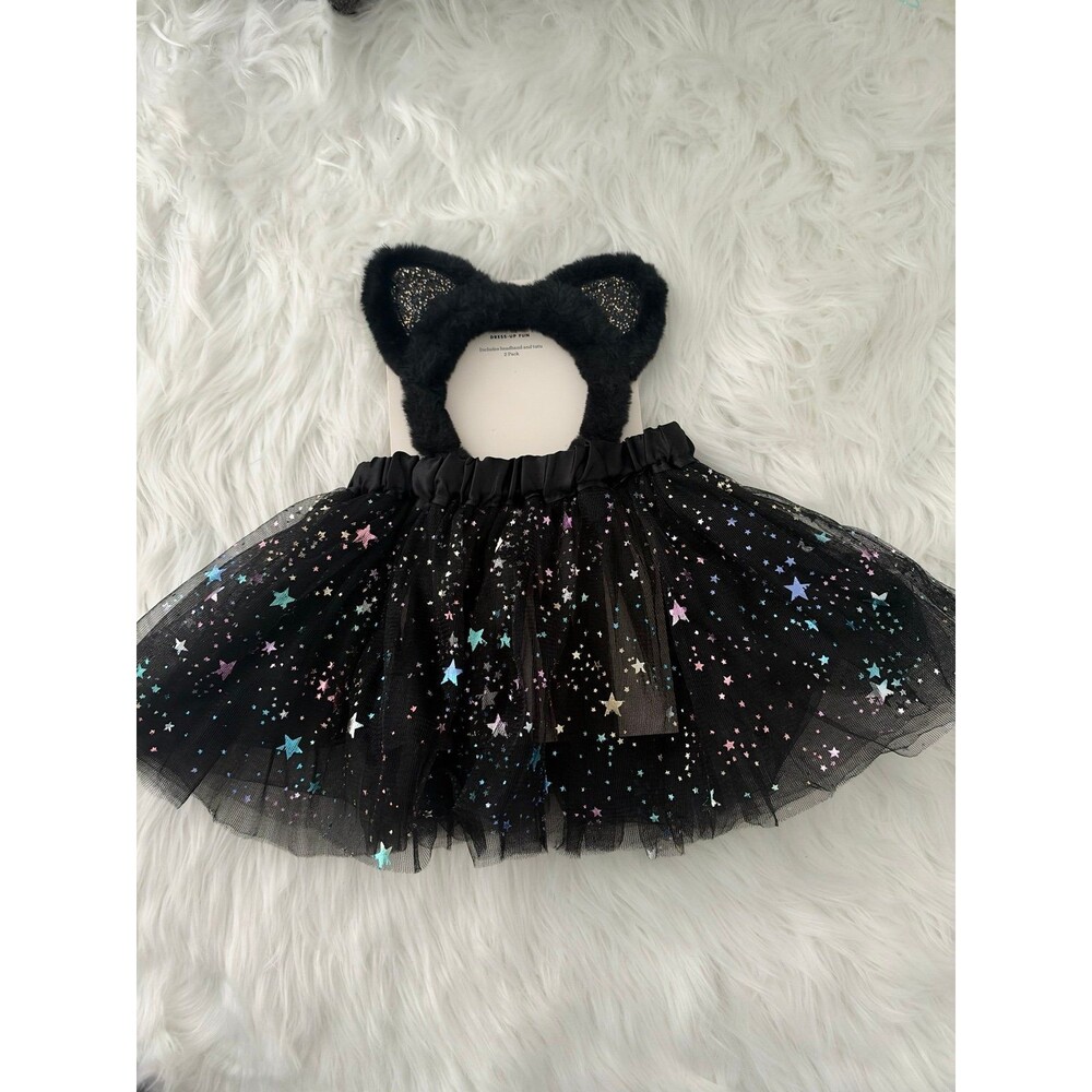 Kids Black Star Tutu and Cat Ear Headband Costume Set Halloween costume size 3+